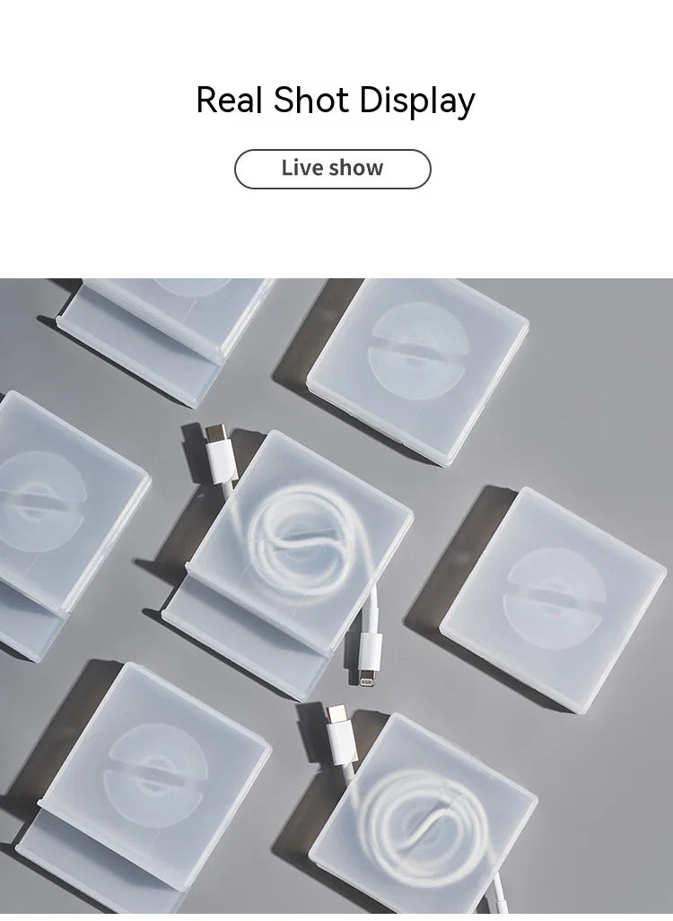 Portable Transparent Cable Organizer Cord Management Usb Cable Winder Retractable Phone Holder Charger Wire Storage Protector