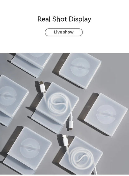 Portable Transparent Cable Organizer Cord Management Usb Cable Winder Retractable Phone Holder Charger Wire Storage Protector