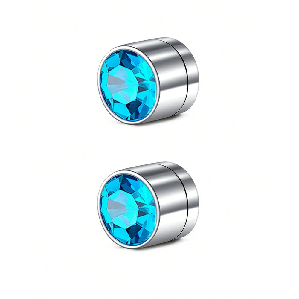 1Pair Stainless Steel Fake Ear Ring Studs CZ Dia 3-5mm Faux Non Pierced Ear Ring Ear Cuff For Women Men No Piercing Body Jewelry