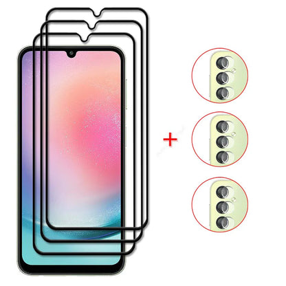 For Samsung Galaxy A25 Full Cover Tempered Glass for Samsung Galaxy A25 Screen Protector 9H Lens Film For Samsung Galaxy A25