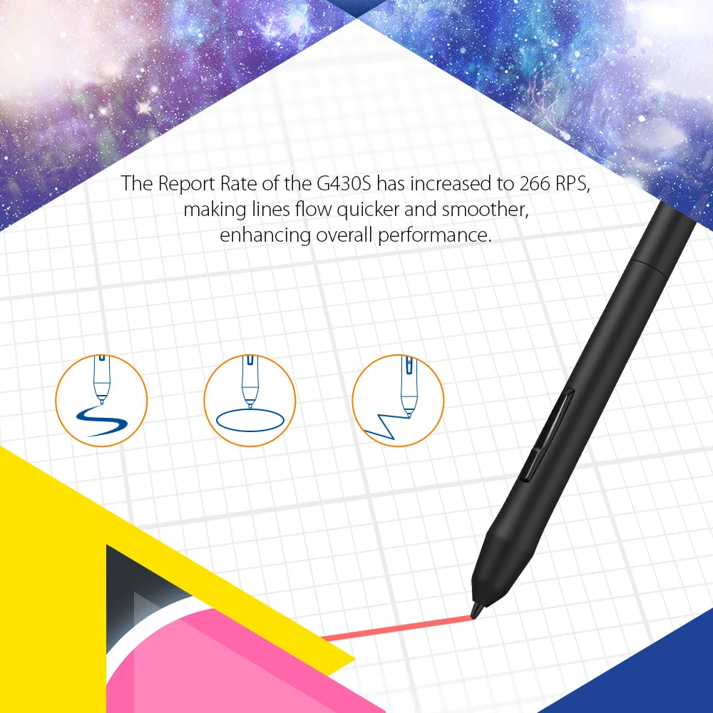 Drawing Tablet XPPen G430S Graphic Drawing Tablet with 8192 Levels Pressure Battery Free Stylus 4x3 Inch Tablet for Windows Mac