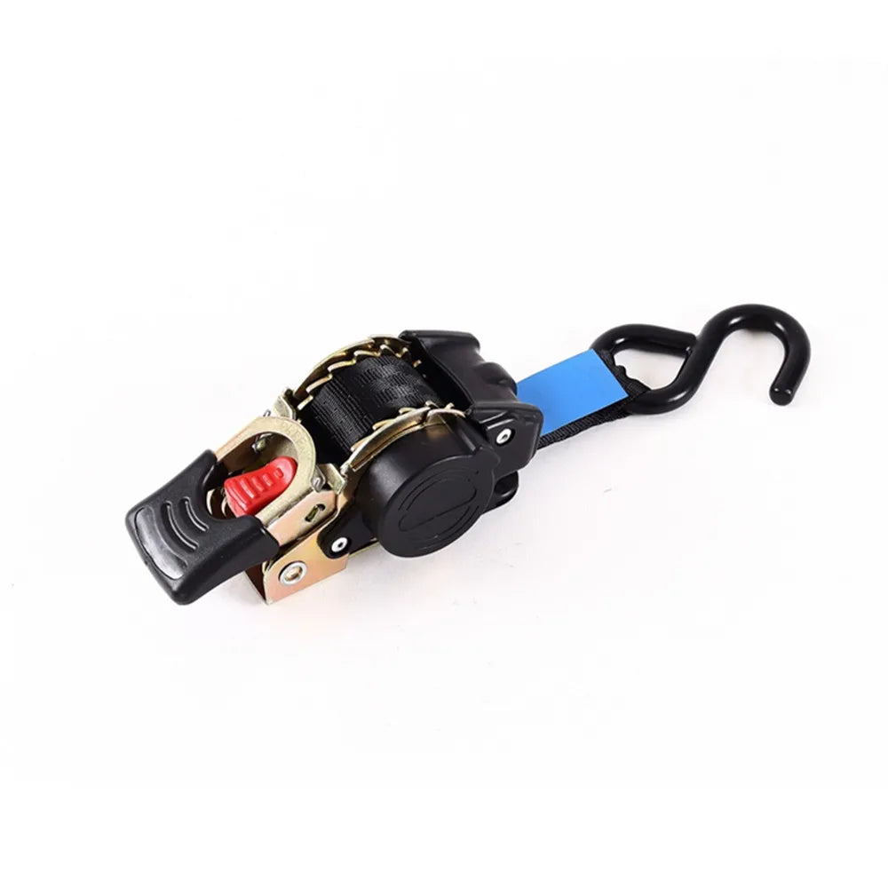 Single Hook 1.6M Tie Down Belts With Automatic Rollup And Ratchet Auto Retractable Easy To Carry Ratchet Tie Down Strap S-hooks
