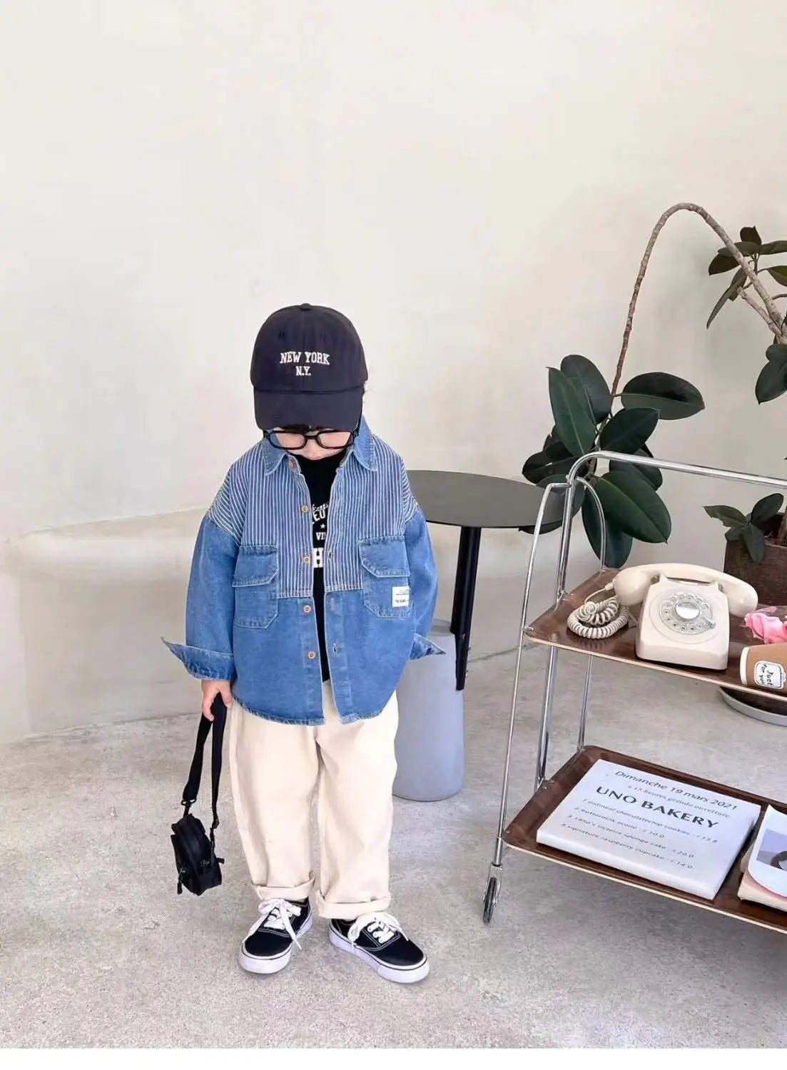 Children's Shirts 2025 Autumn New Boys' Striped Denim Shirt Baby Korean Version Fashionable Tops Jacket