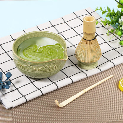 5Pcs Matcha Set Elegant Matcha Tea Set Includes Matcha Bowl Matcha Whisk Holder Bamboo Matcha Whisk and Scoop for Tea Lovers
