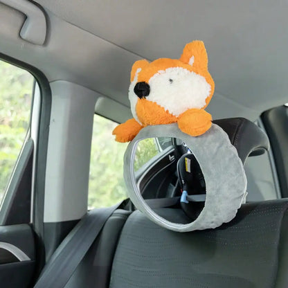 1PCS Easy View Baby Car Mirror, Safety Car Seat Cartoon doll Mirror for Rear Facing Infant, Wide Crystal Clear View,Shatterproof