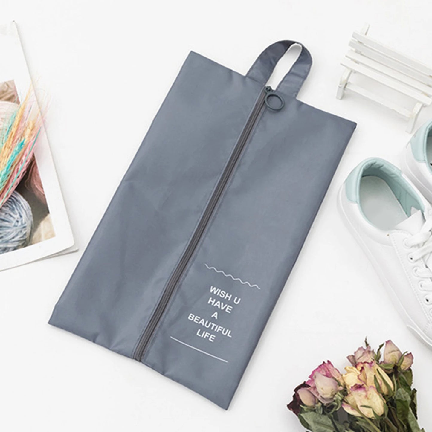 Travel Storage Bag Shoes Travel Packing Cubes Underwear Sundries Finishing Multifunctional Waterproof Portable Zipper Shoe Bag