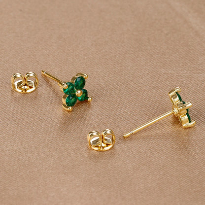 Stainless Steel Dainty Flower Stud Earring for Women Piercing Cartilage Ear Ring Colorful Zircon Women's Aesthetic Jewelry Gift