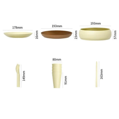 Camping Dinner Set Pans Plate Bowl Portable Tableware Sets Camping Dishes Set Hiking Gear Picnic Outdoor Travel