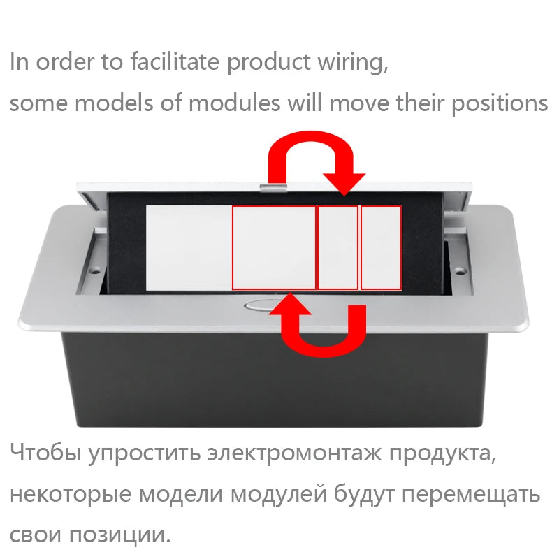 Hidden Desktop Pop-Up Socket DIY Multifunctional USB Type-C Outlet For Meeting Room Office Electrical Switch Countertops Plug
