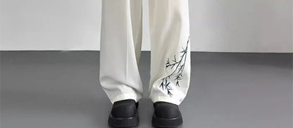 Social Tailoring Business Work Man Suits Pants Office Ice Silk Cooling Trousers for Men Fabric Korean Style Clothes Designer Up