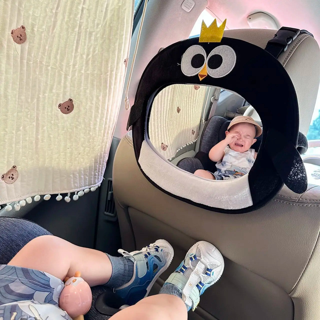 2025 Korean children's rearview mirror, car baby safety seat observation mirror, baby cartoon acrylic car mounted reflector