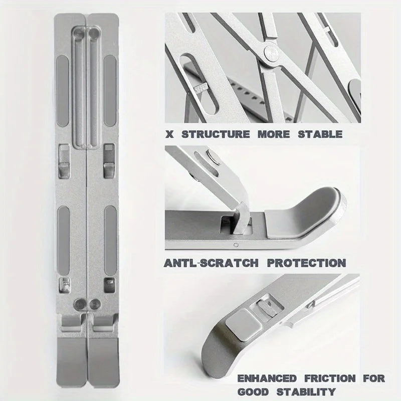 Portable Laptop Stand, Ergonomic Aluminium Laptop Mount Stand, Detachable Laptop Riser Notebook Holder Stand Compatible