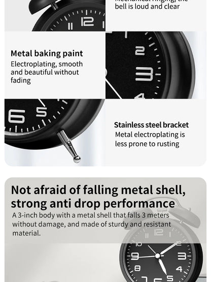Smart Alarm Clock Metal Ringing Alarm Clock Student Kids Alarm Clock Bedside Alarm Clock Home Bedroom Decoration Clock