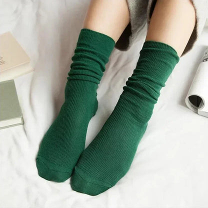 Women's Socks for Woman Winter Autumn Middle Tube Kawaii Cotton Black Red Khaki Feminino Girls Cute Stockings FDT112