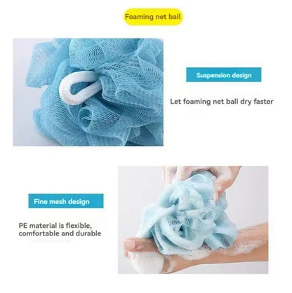3 PCS Three-piece Bath Set, Rub Bath and Bath Artifact, Household Long Rub Back Towel, Bath Gloves, Bath Flower Set