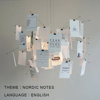 home decor Living room paper pendant lamp Zettel art DIY album card chandelier  creative room decorative led lights