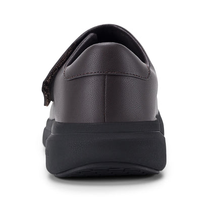 FitVille Men's Leather Shoes Diabetic Shoes Casual Oxford Shoes Adjustable Lightweight Formal Business Shoes for Swollen Feet