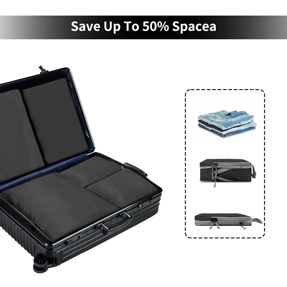 Compression Packing Cubes,Travel Packing Cubes for Carry on Suitcases, Expandable/Compression Bags for Clothes Travel Accessorie