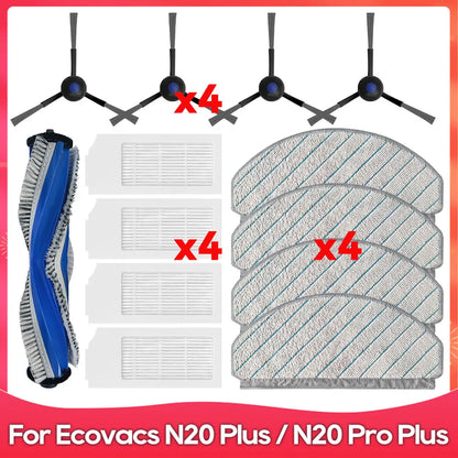 Fit for ( Ecovacs N20 / N20 Plus / N20 Pro Plus / N20+ ) Part Accessory Mop Filter Roller Side Brush Robot Vacuum Cleaner Kit