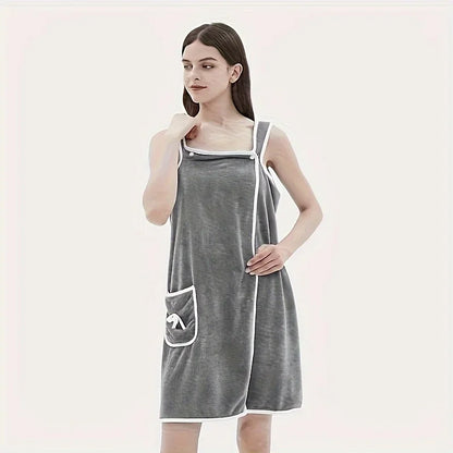 Bath Towel Household Women Wearable Wrap Adults Absorb Water Polyester Dry Hair Skirt Long Style Bathroom Washable Bathrobe
