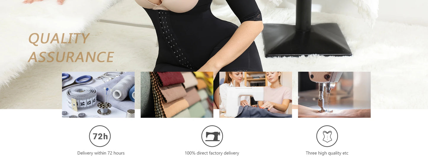 Shapewear Jumpsuit with Short Sleeves Fajas Colombianas Tummy Control Butt Lifter Body Shaper Postpartum Girdle Waist Trainer