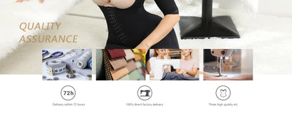 Shapewear Jumpsuit with Short Sleeves Fajas Colombianas Tummy Control Butt Lifter Body Shaper Postpartum Girdle Waist Trainer