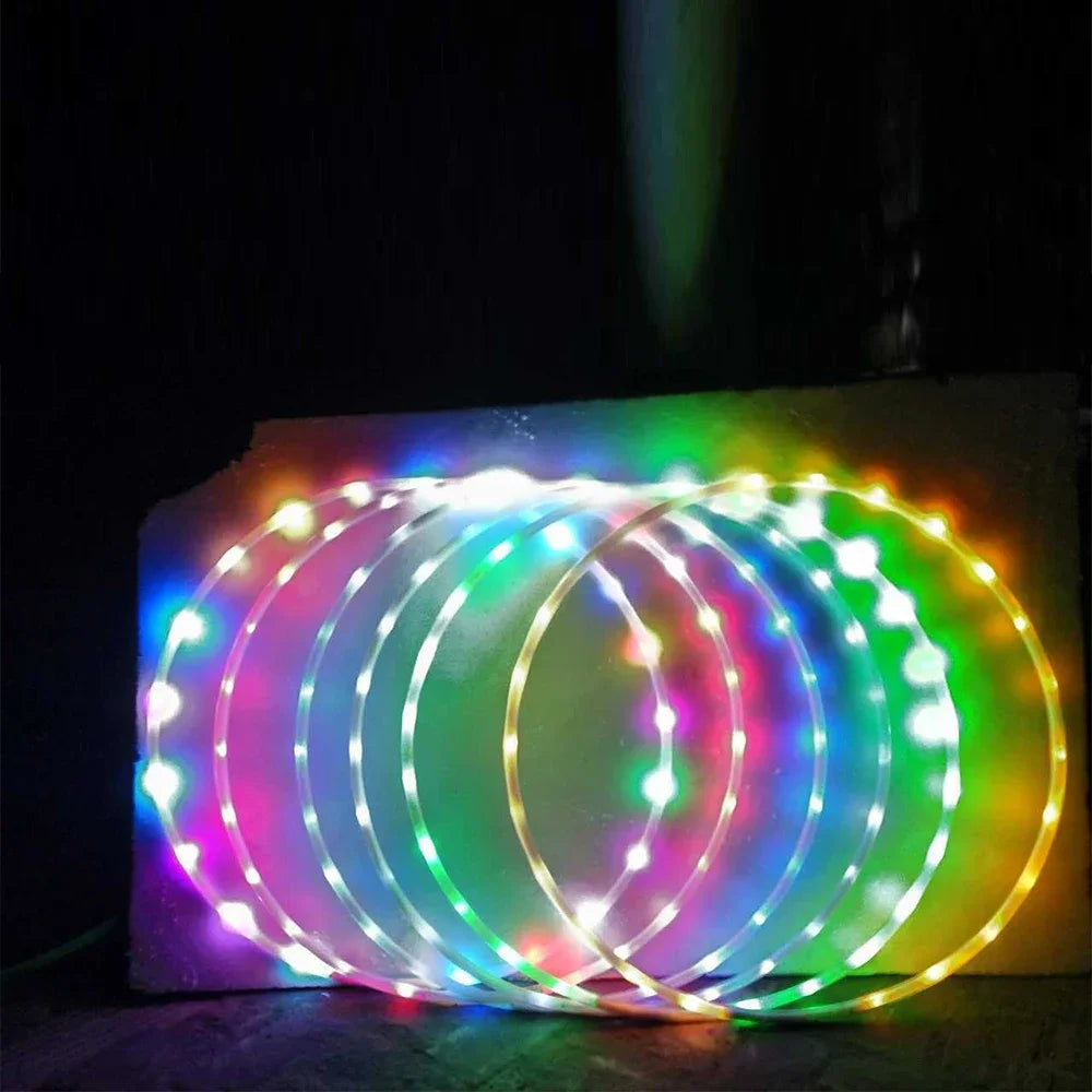 CrossFit Folding Exercise Circle Fitness Equipment LED Colour Fitness Circle Performing Arts Abdominal Weight Loss Light Fitness