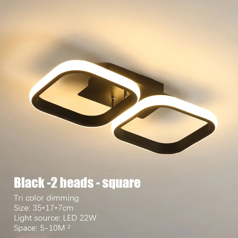 LED Ceiling Light 3 colors Modern Round Square-shaped For Hallway Bedroom Checkroom Living Room Restaurant Staircase Lighting