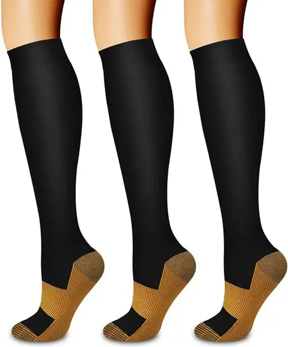 Sports Men Women Nurse Compression Socks 3 Pairs  Women's Calf Stocking Running Calf Elastic Long Compression Socks