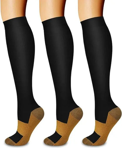 Sports Men Women Nurse Compression Socks 3 Pairs  Women's Calf Stocking Running Calf Elastic Long Compression Socks