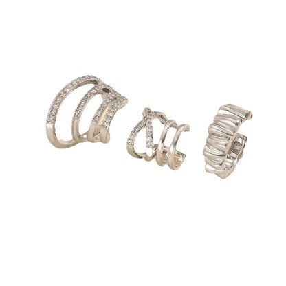 ALIYA Multi-layered Designed Ear Clip Non-Piercing Bone C-shaped Ear Ring Without Puncture Jewelry for Women