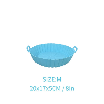 Airfryer Silicone Basket Reusable Baking Tray Silicone Mold for AirFryer Pizza Fried Chicken Basket Air Fryer Liners Accessories