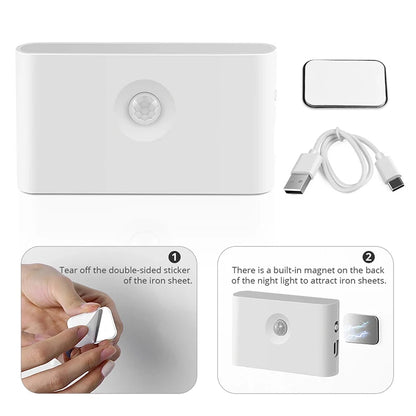 Smart Motion Sensor LED Night Lights, Eye Protection Bedside Night Lamp Cabinet Lighting for Bedroom Bathroom Hallway Camping