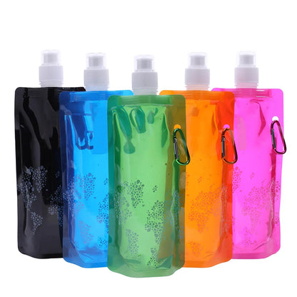 Foldable Silicone Soft Flask Water Bottle Ultralight Outdoors Traveling Sport Running Kettle Folding Water Bottle Water Bag