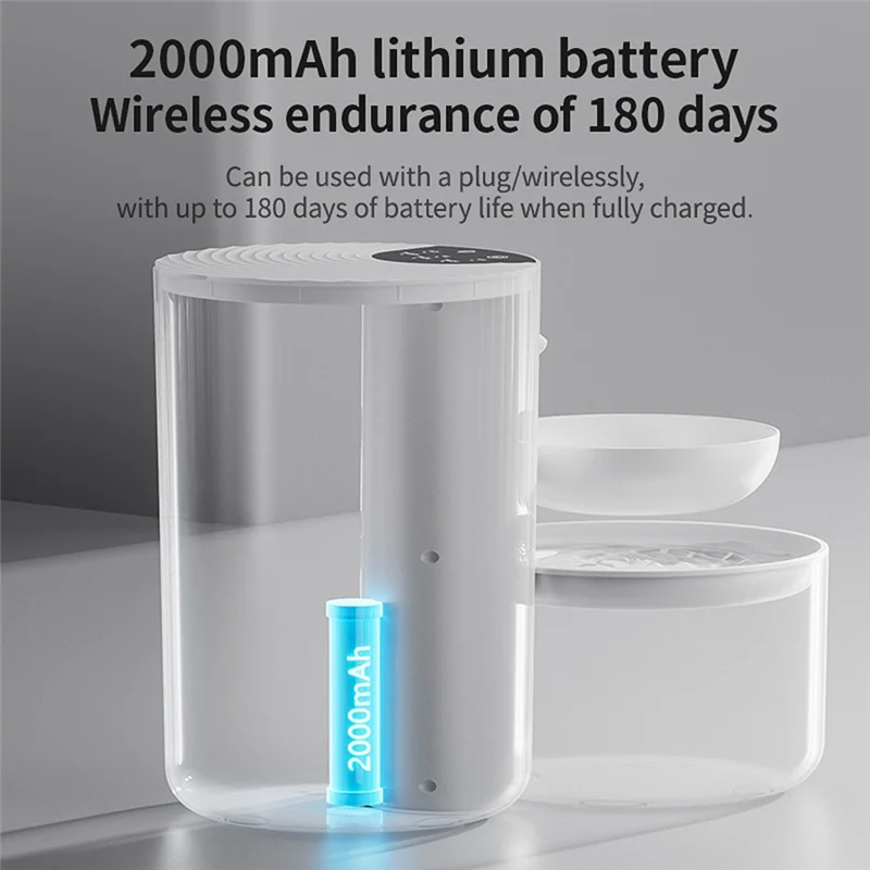 HHO-3L Wireless Pet Water Fountain Rechargeable Dump Water Feeder Timed Smart No Filter Required