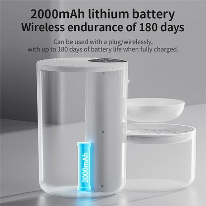 HHO-3L Wireless Pet Water Fountain Rechargeable Dump Water Feeder Timed Smart No Filter Required