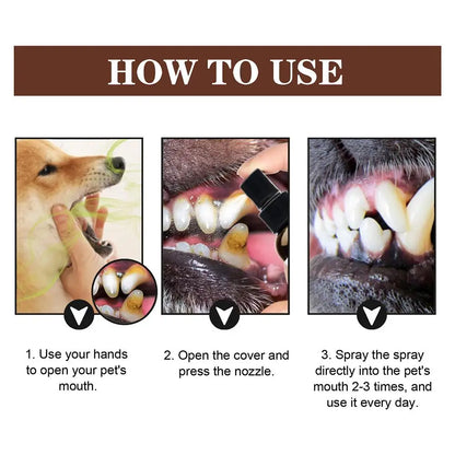 Pet Oral Care Spray Teeth Cleanse Tartar Removal Dental Care Deodorization Remove Bad Breath Freshener Dog Mouth Cleaning Liquid