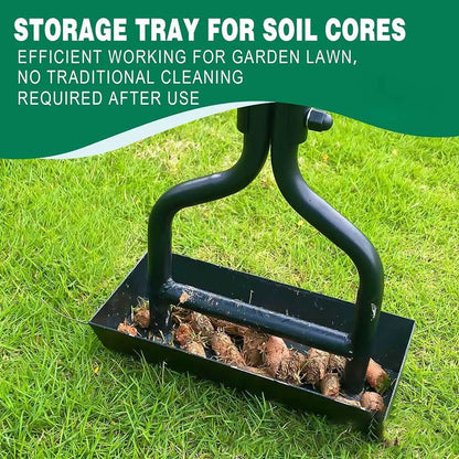 Manual Lawn Aerator Lawn Aerator Coring Tool with Cleaning Tool Grass Aeration Gardening Tool T-shaped Handle for Lawn Yard Care