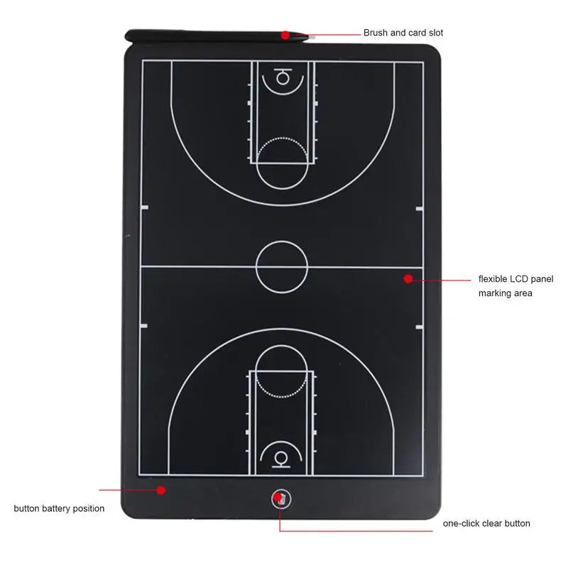 LCD Writing Tablet For Adults 16 Inches Soccer Tactics Board Basketball Coaching Board Soccer Coaches Clipboard Strategy LCD