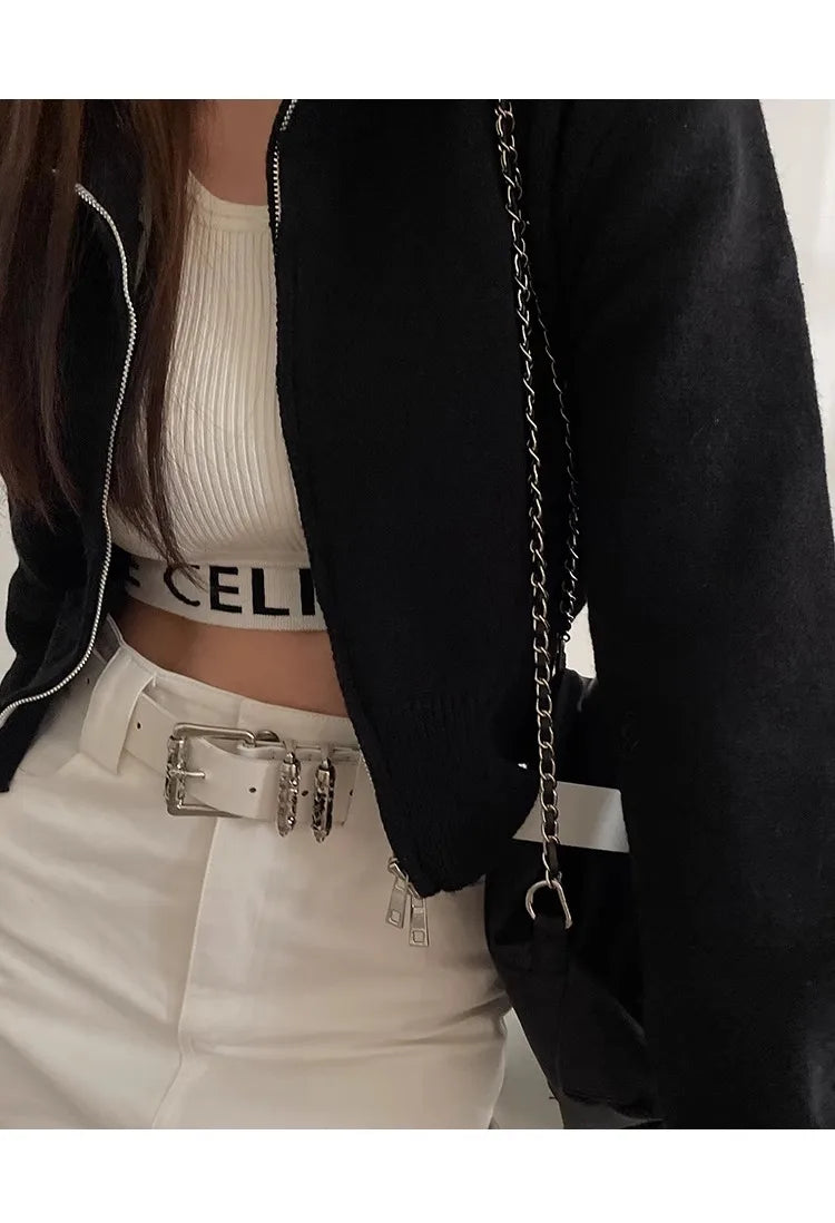 New retro Female Subculture Belt Punk Decorated Jeans Belt Personality Belt White Belt