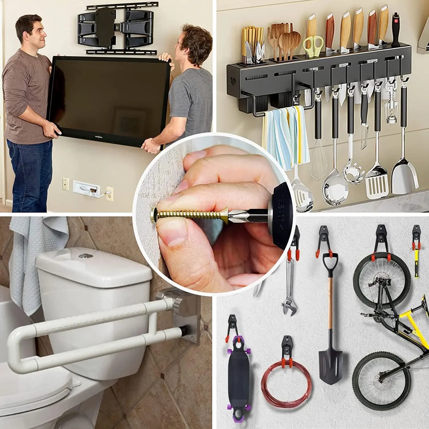 Heavy Duty Steel Wall Anchor with Screws 20/30/40Pcs Tree Shaped Steel Wall Anchor for Concrete Wall Hollow-Wall and Wooden Wall