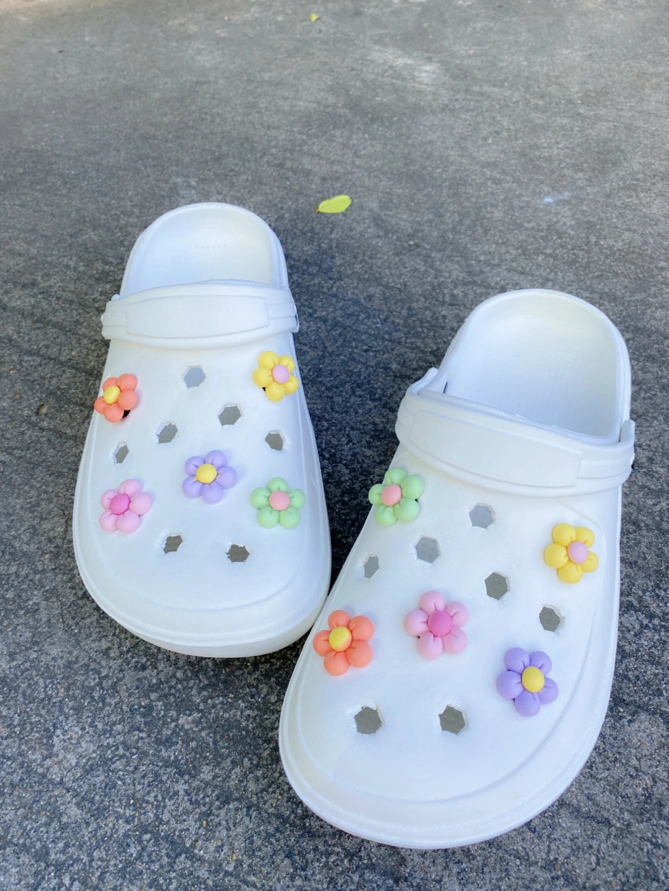 10pcs set Shoes decoration For Crocs three-dimensional flowers shoes for women DIY shoe accessories