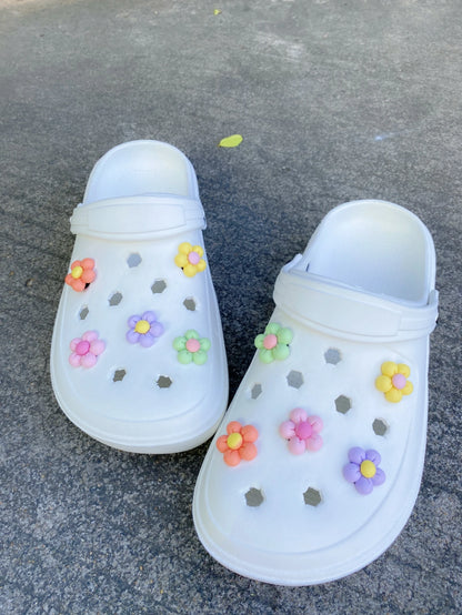 10pcs set Shoes decoration For Crocs three-dimensional flowers shoes for women DIY shoe accessories