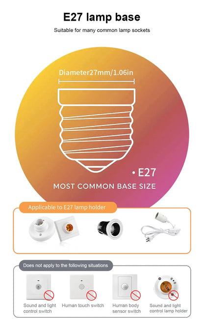 6pcs  Radar Motion Sensor Light Bulb 220V 110V E27 LED Lamp Smart Infrared Bulb 6W 9W 12W 15W 18W 20W Working in Night Darkness