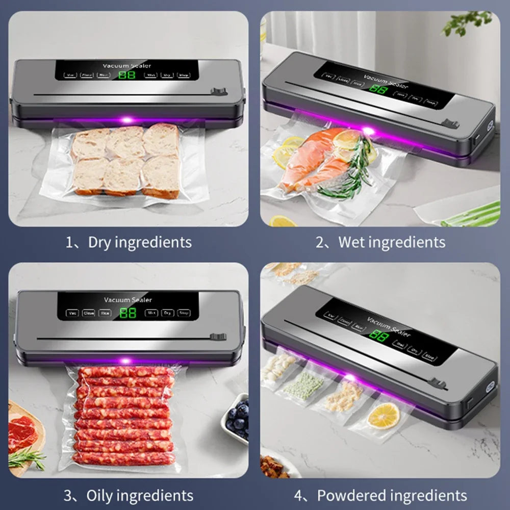 Vacuum Sealer Machine 65KPA Food Vacuum Sealer Compact Machine For Food Preservation Automatic Food For Home Kitchen