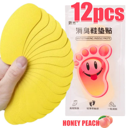12/60pcs Shoes Deodorant Sticker Deodorant Foot Odor Deodorants Sneaker Smell Fresh Fruity Aroma Insole Sterilization Sticker