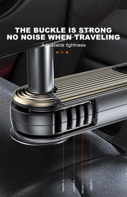 SEAMETAL 2 in 1 Car Seat Back Hook with Phone Holder Stable Headrest Hanging Hook Anti Slip Silicone Pad Hidden Rear Row Hanger