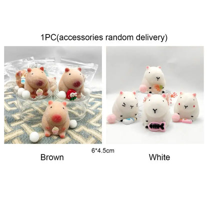 Random 1PC Pink White Capybara Squeezing Toys Squishy Toys Capybara Stress Relief Toys Pinch Stretch Decompress Stress Toys