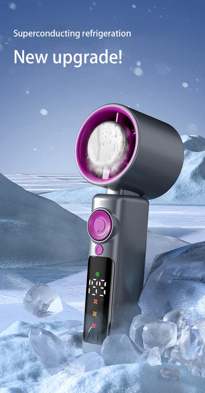 Electric Fan Handheld Fan 199 Gears High Speed Semiconductor Cooling Handheld Fan Mini Portable Folding USB Small Fan