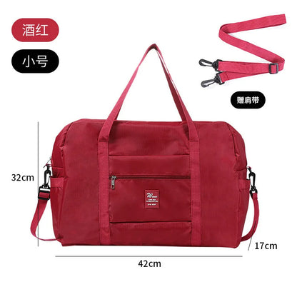 2025 Newest Moving Luggage Bag Hand-held Drawbar Travel Bag Women's Business Foldable Travel Clothing Storage Bag